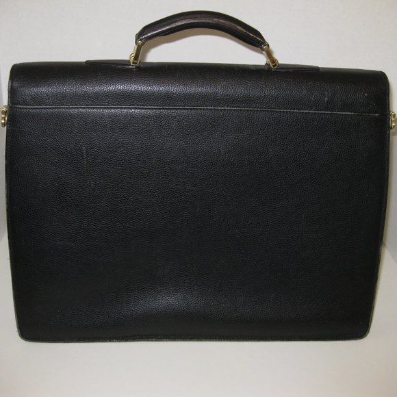 *Authentic* Bally Bags l Men's Classic Briefcase Genuine Leather Pebbled Black - Picture 2 of 16